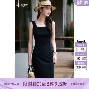 米思阳2026春夏新款 显瘦小黑裙连衣裙女1068 知性优雅百搭OL修身