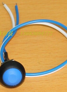 PAS6带线圆形不带锁蓝色防水按键开关复位按钮常开台湾德利威M12
