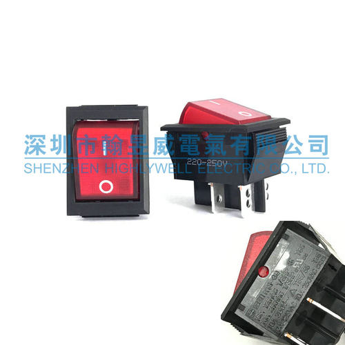 现货SCI新进TUV UL ENEC带灯船型开关10A双刀单掷 4脚2档 R13-69B