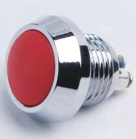 圆型按钮开关防水IP65按键电源开关MP12B红绿色复位开孔12MM金属