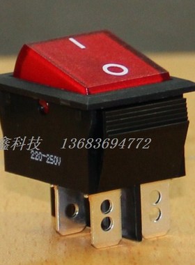 电源开关R13-69B台湾新进SCI大船型开关红色带灯双路翘板开关新品