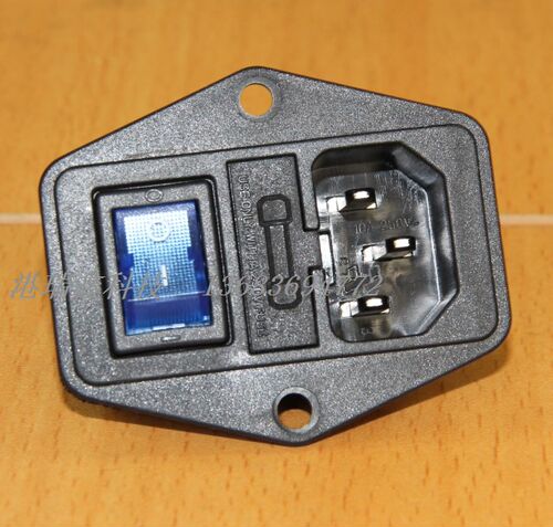 RLEIL交流AC电源插座品字形三合一插座带保险带蓝灯开关RL10-1FS