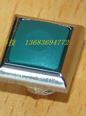 PAS6高品质防水复位按钮开关正方形不带锁绿色金属边常开按键M12