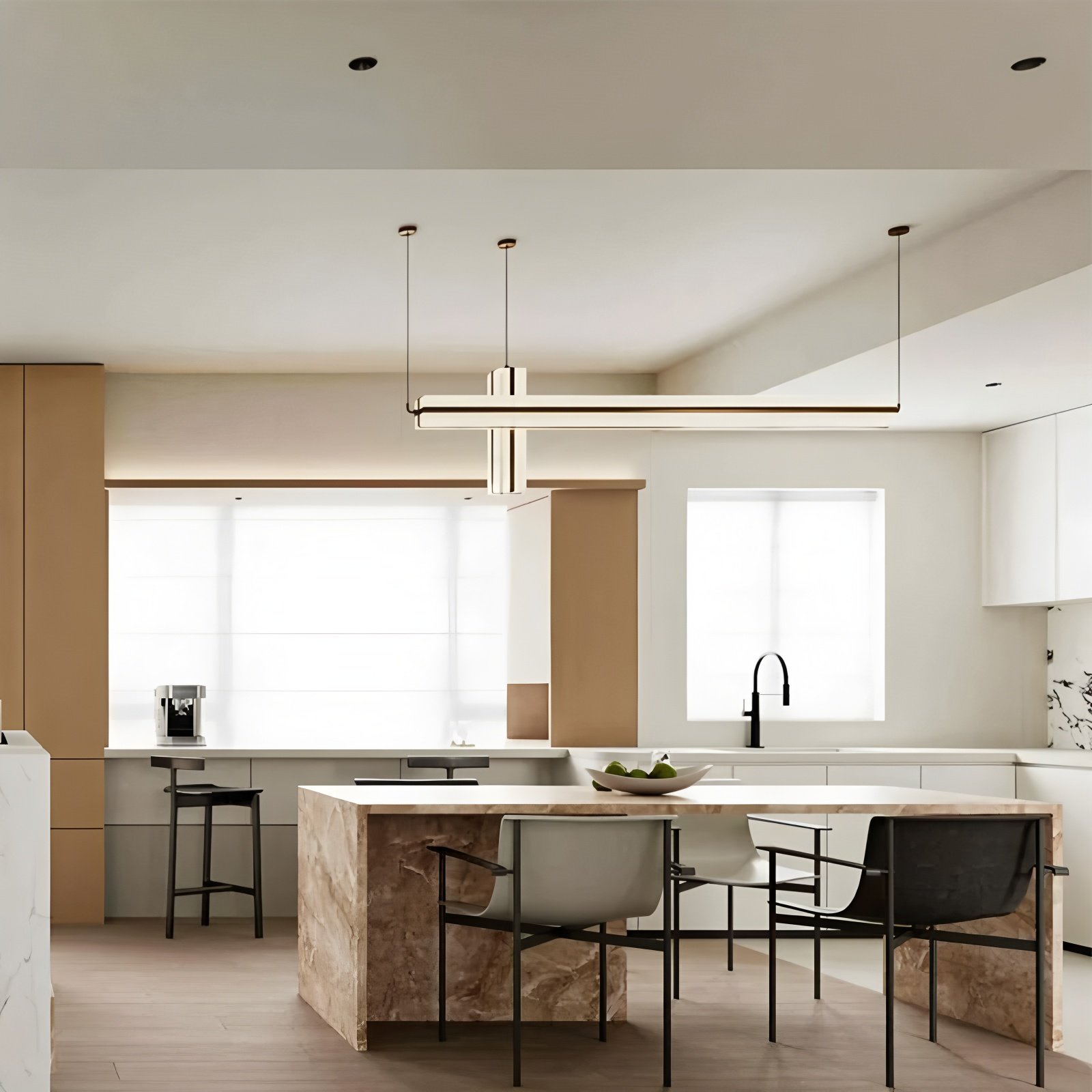 2025设计师新款法式极简餐厅客厅书房吧台吊灯时尚高级仿云石吊灯