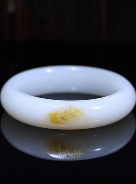 玉秀和田玉宽条手镯定制手饰