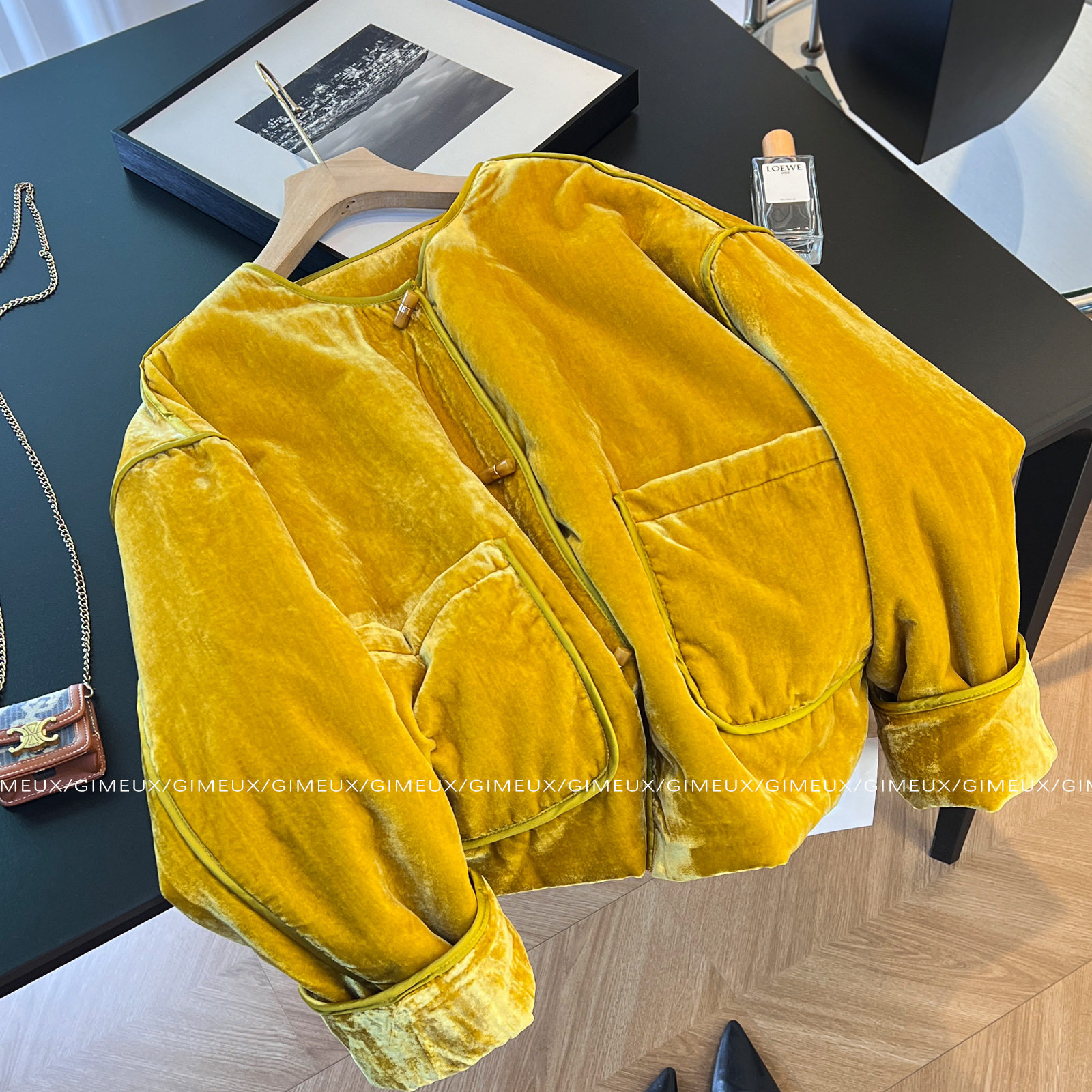 新中式加厚丝绒棉服女冬款