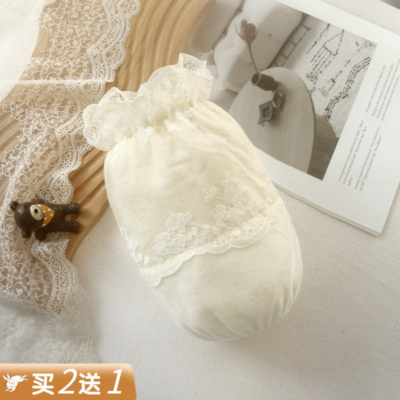 韩版洋气毛绒袖套女士冬季羽绒服专用防污套袖2026新款蕾丝护袖白