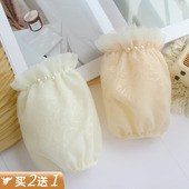 套女成人上班办公学习羽绒服袖 口防脏护袖 秋冬短款 白色蕾丝袖 套袖