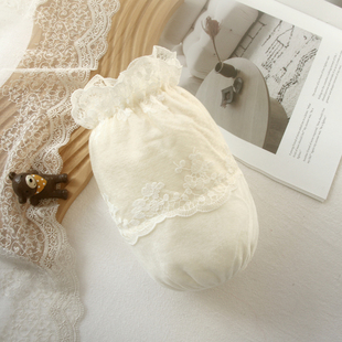 洋气毛绒袖 蕾丝护袖 套女士冬季 2025新款 白 羽绒服专用防污套袖 韩版