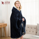 秋冬加厚保暖法兰绒双层懒人披肩毛毯办公室学生午睡斗篷披风毯子
