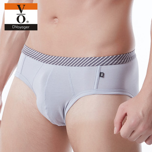 明星单品 VO男士内裤性感中腰三角长绒棉柔软吸汗透气条纹腰边