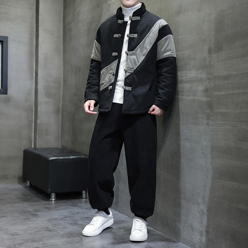 冬季风棉衣唐装套装中式复古保暖灯芯绒棉袄男A118-TZ07P205，男装棉衣，电商A118