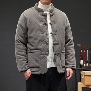 冬季风男装灯芯绒棉衣新中式唐装复古汉服外套A118-MY010P135图片