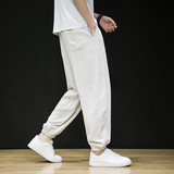 春夏亚麻风休闲裤棉麻宽松大码束脚裤新中式长裤A118-K302P60，男装休闲裤，电商A118