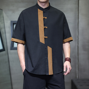 夏季风短袖衬衫唐装汉服中式复古大码衬衣男A118-C031P70控99