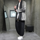秋冬风男装汉服套装中式复古丝绒压皱唐装风衣TZ11-P140，男装风衣，电商A118