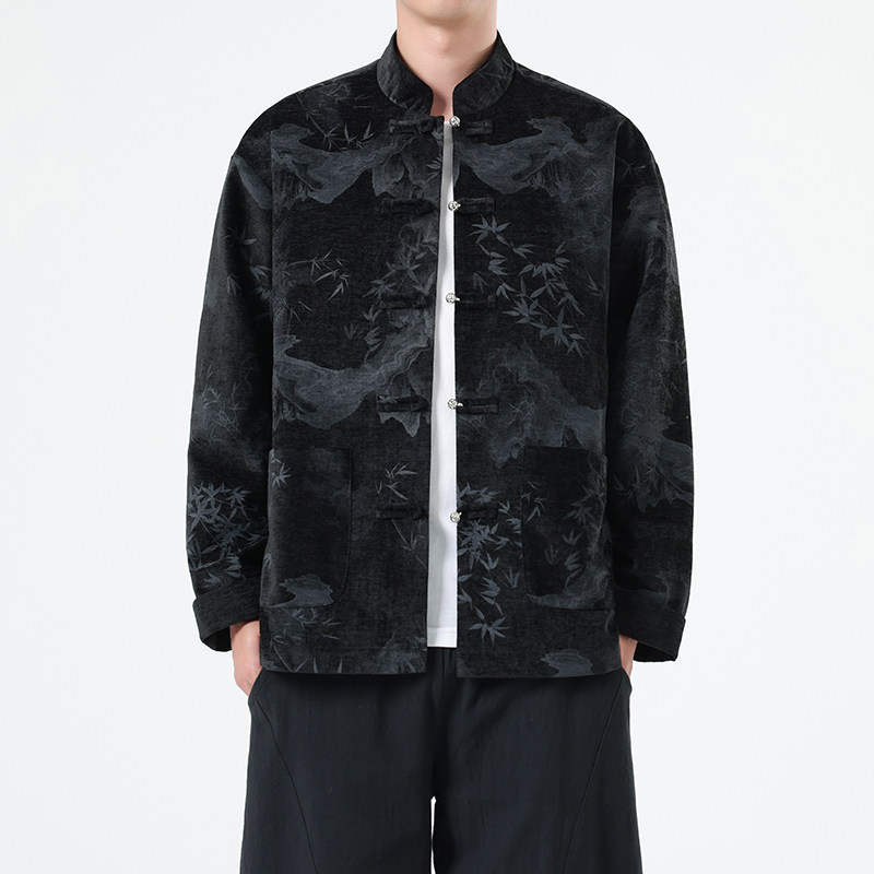 春季风男装新中式夹克印花复古唐装汉服外套A118-A8823P120,男装夹克,电商A118
