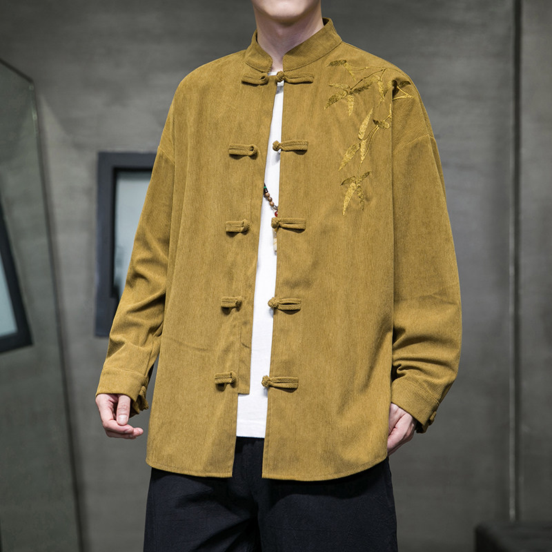 2025秋季风男装复古衬衫新中式大码唐装汉服外套A118-C823P70,男装衬衫,电商A118