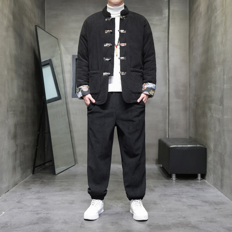冬季风男装棉衣唐装中式复古两件套灯芯绒棉袄A118-TZ12P205图片