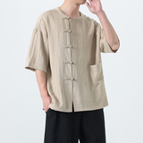 夏季风男装唐装汉服中式复古大码短袖T恤A118-T008P70控99，男装T恤，电商A118