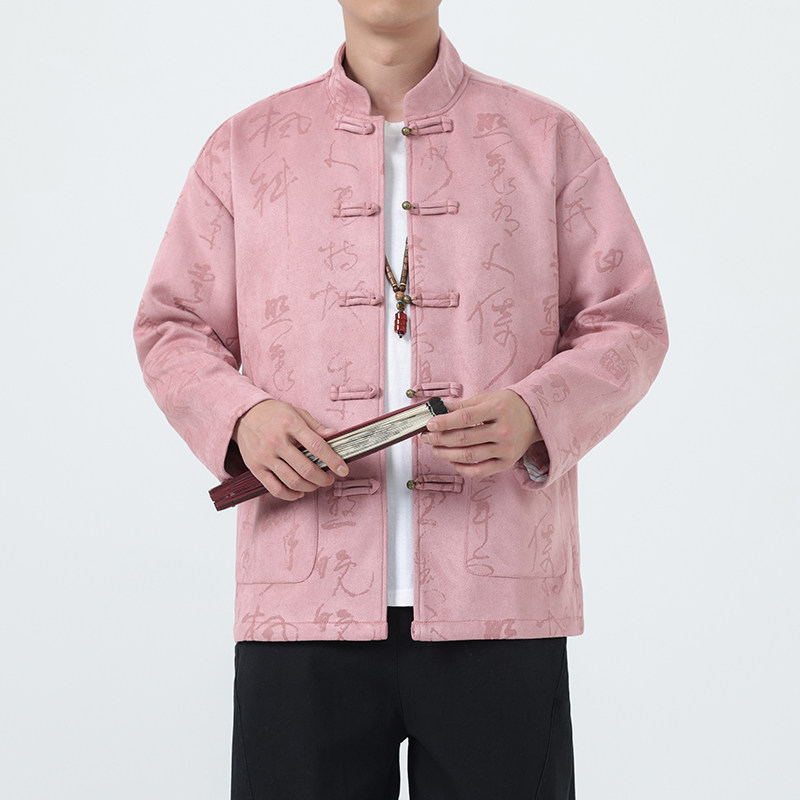 秋冬风男装唐装汉服新中式夹克麂皮绒大码外套A118-A8836P115,男装夹克,电商A118