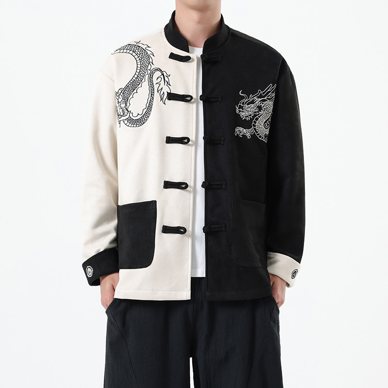 春季风男装刺绣新中式唐装拼接龙纹夹克外套A118-A8806P120,男装夹克,电商A118