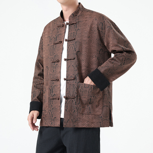 春季风男装新中式夹克复古唐装汉服蟒纹外套A118-A8821P120图片