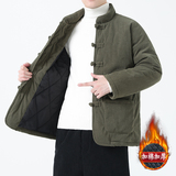 冬季风棉衣中式复古唐装大码灯芯绒纯色外套男A118-MY010P140，男装棉衣，电商A118
