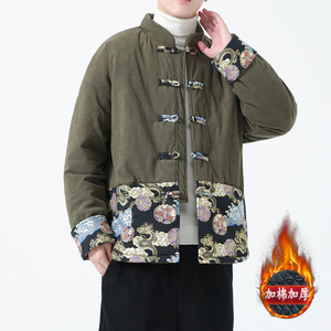 冬季风男装棉衣中式复古唐装加厚青年外套A118-MY2312P140,140小个子穿搭微胖图片