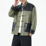 秋季风男装夹克复古唐装汉服甲骨文拼接外套A118-A8831P120，男装夹克，电商A118