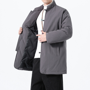90%白鸭绒冬季风男装唐装复古羽绒服保暖外套A118-YR207P285图片