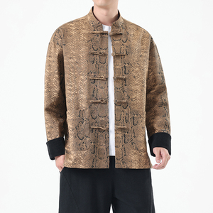 春季风男装新中式夹克复古唐装汉服蟒纹外套A118-A8821P120图片