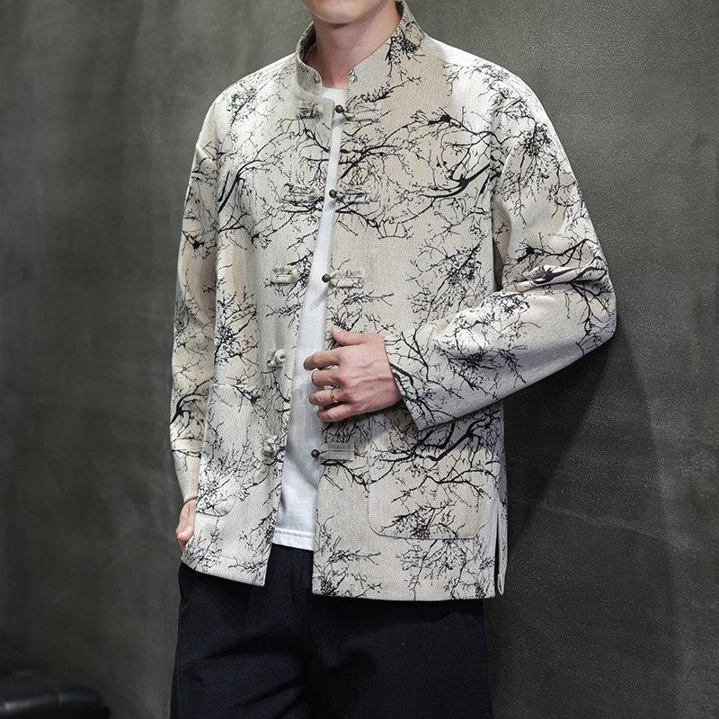 秋季风男装外套新中式提花复古唐装汉服夹克A118-A8818P120图片