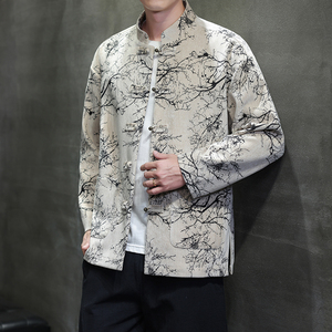秋季风男装外套新中式提花复古唐装汉服夹克A118-A8818P120图片