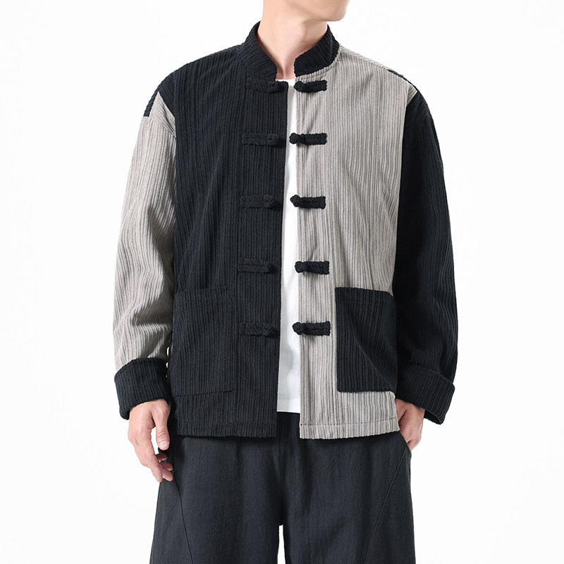 2025春季风夹克新中式唐装汉服复古拼接外套男A118-A8825P115,男装夹克,电商A118