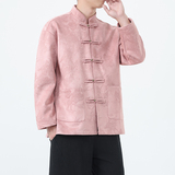 秋季风男装唐装汉服麂皮绒夹克中山装盘扣外套A118-A8835P115，男装夹克，电商A118