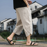 夏季风棉麻七分裤复古阔腿裤新中式宽松休闲裤男A118-K88P30，男装牛仔裤，电商A118