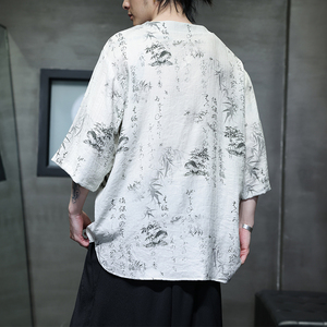 2025夏季风冰丝短袖唐装复古中式半袖汉服男A118-T501P60控78图片