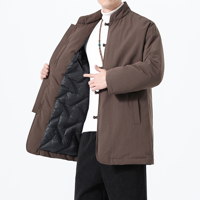 90%白鸭绒冬季风唐装男士复古羽绒服保暖外套A118-YR207P285，男装羽绒服，电商A118