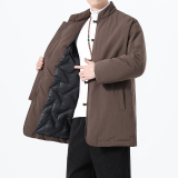 90%白鸭绒冬季风唐装男士复古羽绒服保暖外套A118-YR207P285，男装羽绒服，电商A118