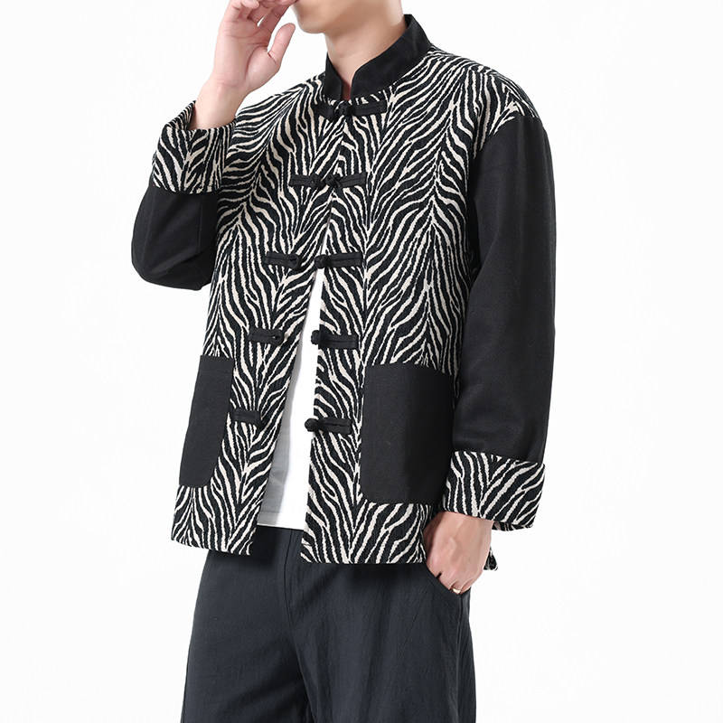 秋季风男装牛仔夹克中式复古唐装汉服拼接外套A118-A8807P125,男装工装外套,电商A118