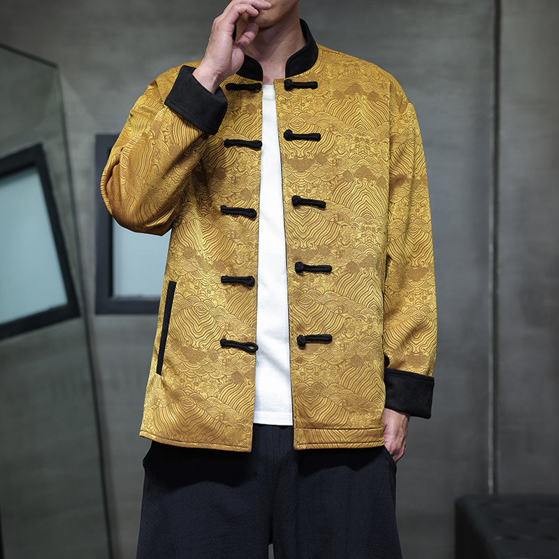 春季风男装新中式夹克唐装汉服大码麂皮绒外套A118-A8809P145,男装夹克,电商A118