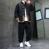 冬季风棉衣套装中式复古唐装保暖棉袄两件套男A118-TZ08P205，男装棉衣，电商A118