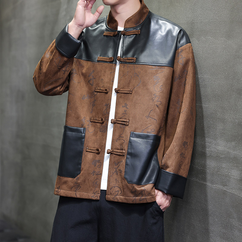 2025秋季风夹克新中式唐装汉服复古印花外套男A118-A8831P120,男装夹克,电商A118