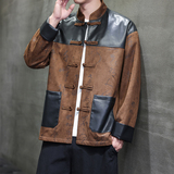 2025秋季风夹克新中式唐装汉服复古印花外套男A118-A8831P120，男装夹克，电商A118