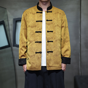 春季风男装新中式夹克唐装汉服大码麂皮绒外套A118-A8809P145