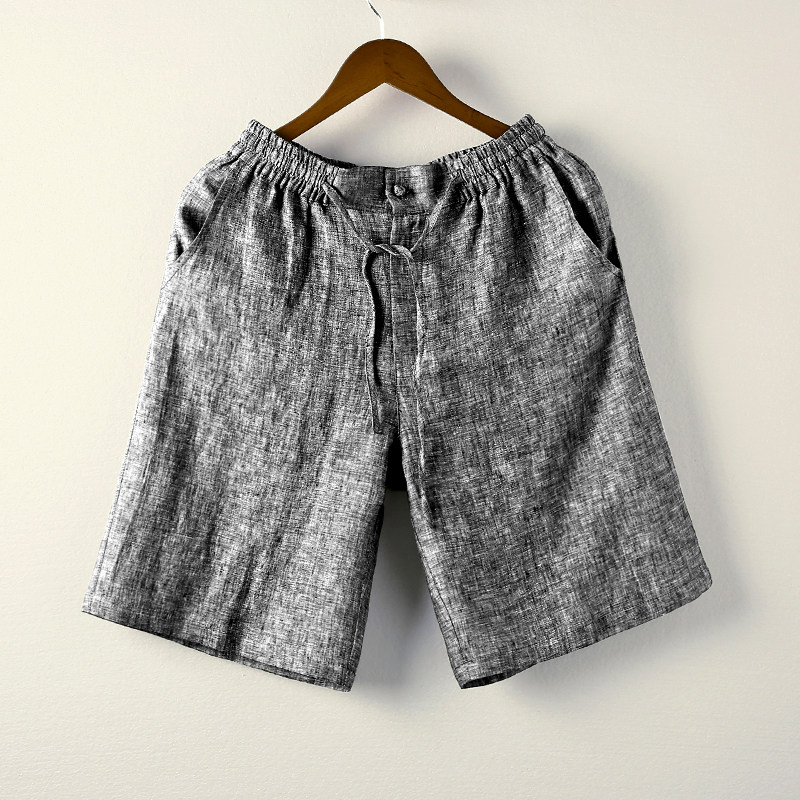 纯亚麻风夏季五分裤宽松大码复古短裤DS-A118-DK906P95，男装牛仔裤，电商A118