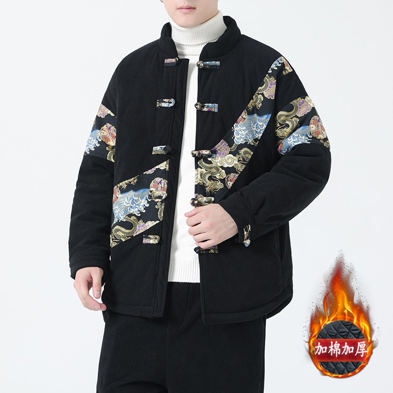 冬季风灯芯绒棉衣中式复古唐装加厚保暖棉袄男A118-MY013P145,男装棉衣,电商A118