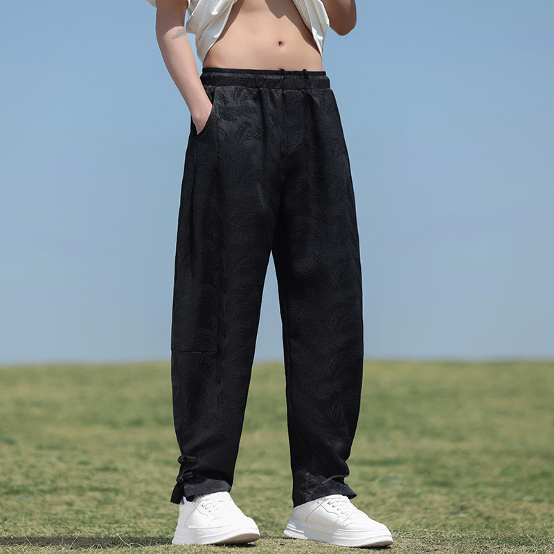 春夏风男装宽松束脚哈伦裤提花大码休闲裤长裤A118-K110P75，男装休闲裤，电商A118