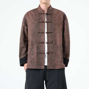 春季风男装新中式夹克复古唐装汉服蟒纹外套A118-A8821P120图片